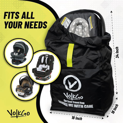 V VOLKGO Car Seat Travel Bag For Airplane with Carrying Handles, Car Seat Bags for Air Travel Carseat Travel Cover, Carseat Travel Bag Cover for Airplane Travel