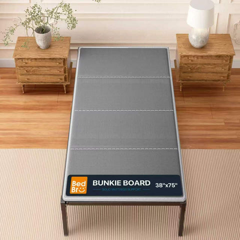 BedBro Twin Bunkie Board 10mm (38" x 75") – Grey Under Mattress Support, Anti-Sag & Noise-Free, Breathable Low Profile Bed Board for Metal Frame, Slatted Beds &Platform