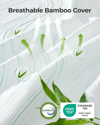 PERLECARE Queen Mattress Topper,3 inch Medium Firm,Bamboo Washable Cover