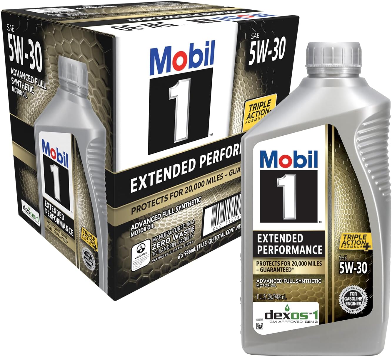 Mobil 1 Extended Performance Full Synthetic Motor Oil 5W-30, 1 QT (6 Pack)