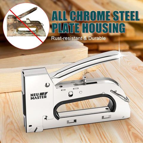 NEU MASTER All Steel Staple Gun, Wood Stapler Gun with 4000 Staples
