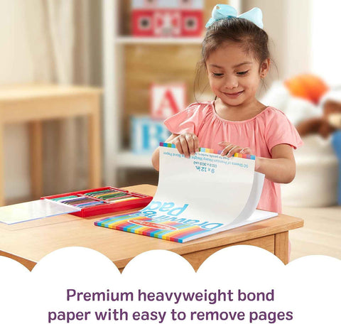 Melissa & Doug Drawing Paper, Sketch Pad, 3-Pack Bundle for Coloring, Writing or Painting (9 x 12 inches) - 50 Sheets Each, Kids Drawing Pad & Art Supplies for Kids Ages 3+ - FSC Certified