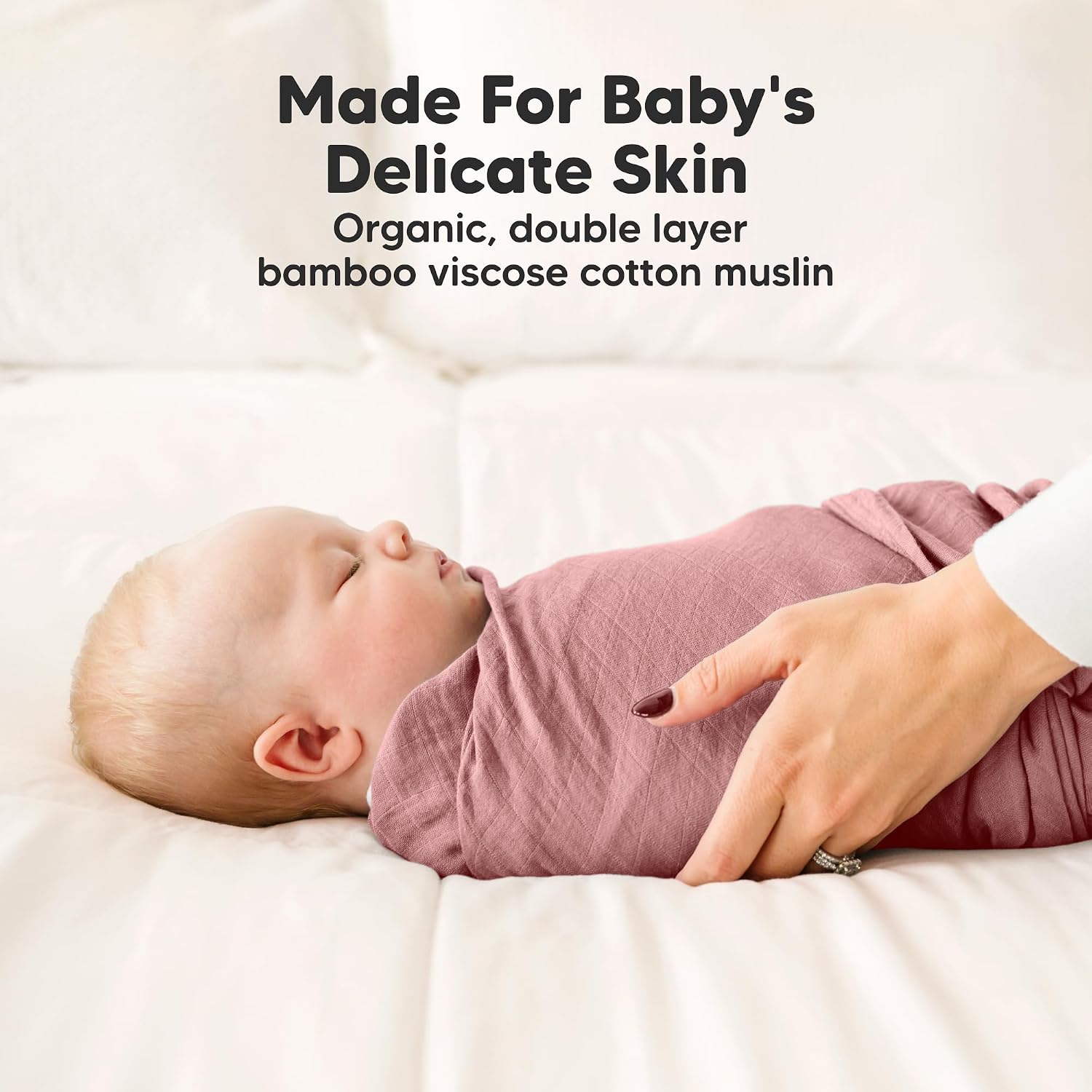 4-Pack Muslin Swaddle Blankets for Boys, Girls, Newborn Swaddles (Corals)