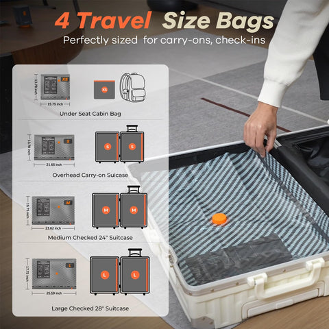 Vacuum Bags for Travel with Wireless Pump for Carry on Luggage or Suitcase