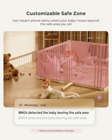 Momcozy BM04 Smart WiFi Baby Monitor with 2 Cameras, 5" 1080P Split Screen