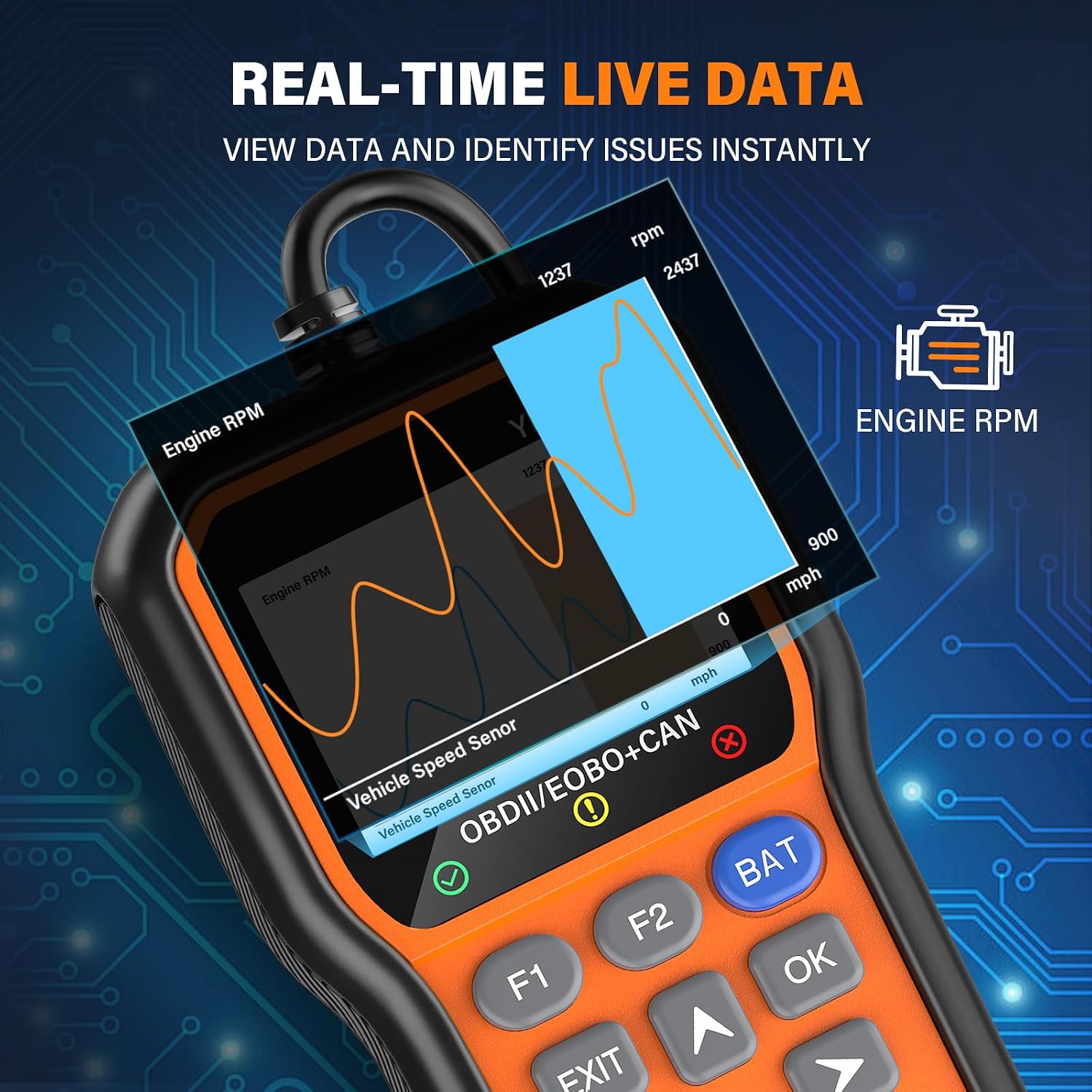 BluSon YM319 OBD2 Scanner Diagnostic Tool with Battery Tester, Scan Tool