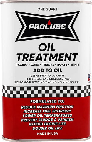 Prolube Oil Treatment - Engine Oil Additive for Gas & Diesel Engines - Reduces Wear, Noise, Vibration - Boosts Fuel Economy & Horsepower - Works on Transmissions & Differentials (1QT)
