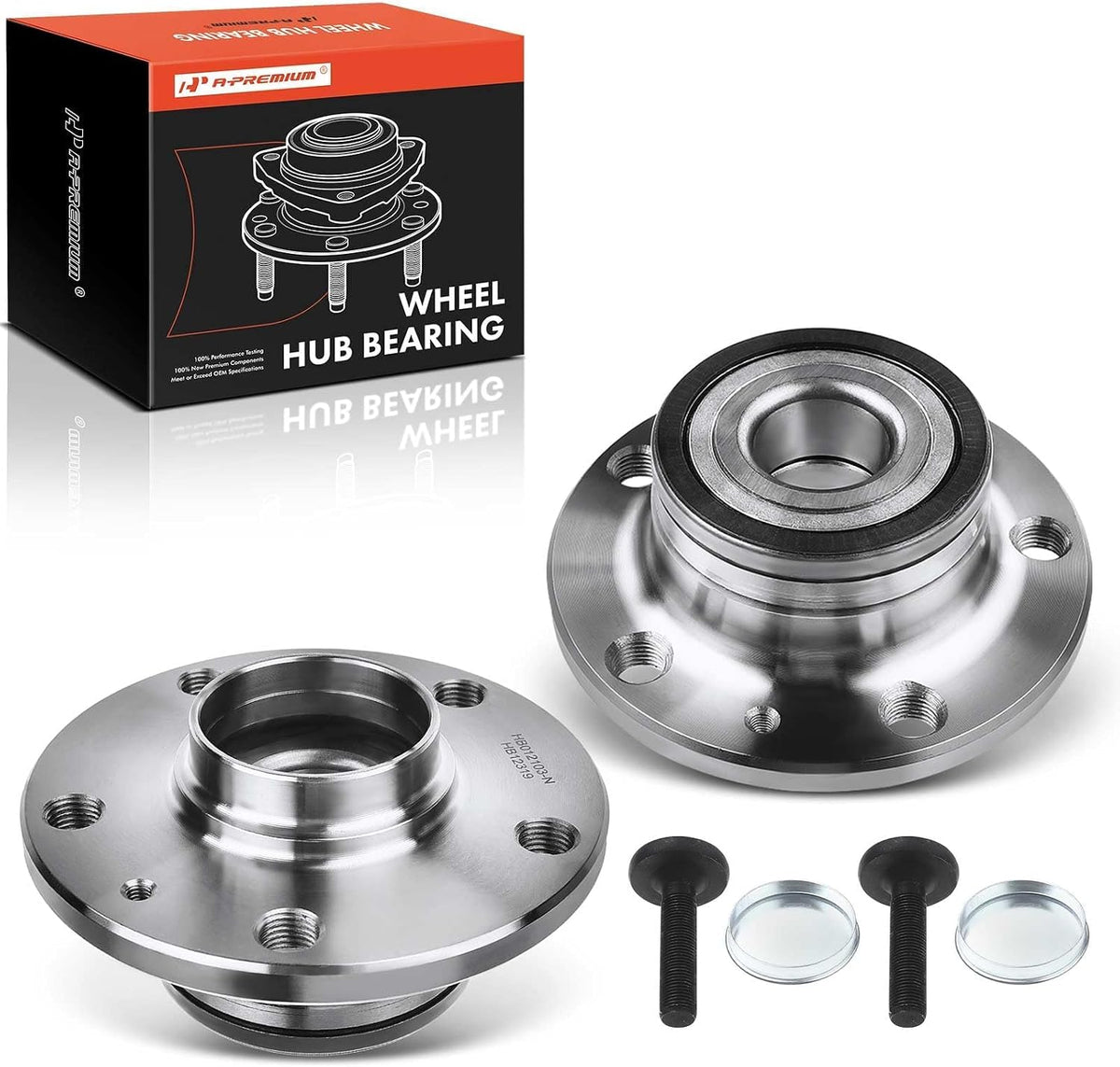 A-Premium 2 x Rear Wheel Bearing and Hub Assembly, High Carbon Steel