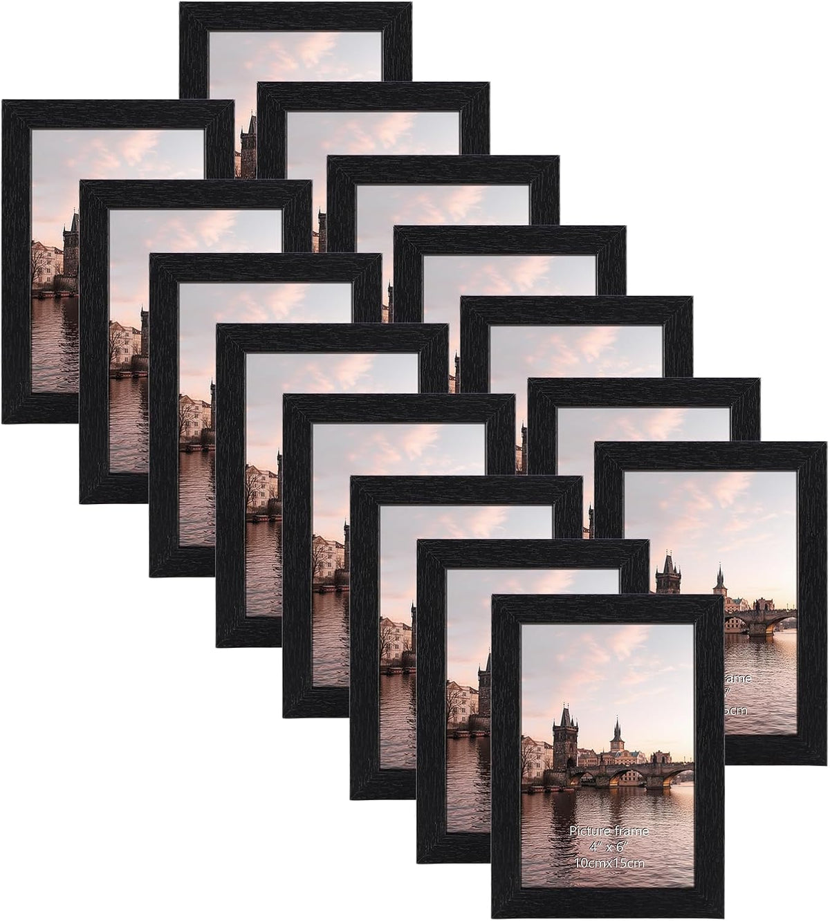HORLIMER 4x6 Picture Frame Set of 15, Black Picture Frames for 4 by 6 Photo