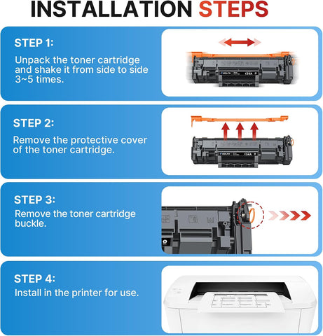 134A Black Toner Cartridge 2-Pack Replacement for HP 134A 134X (with Chip)