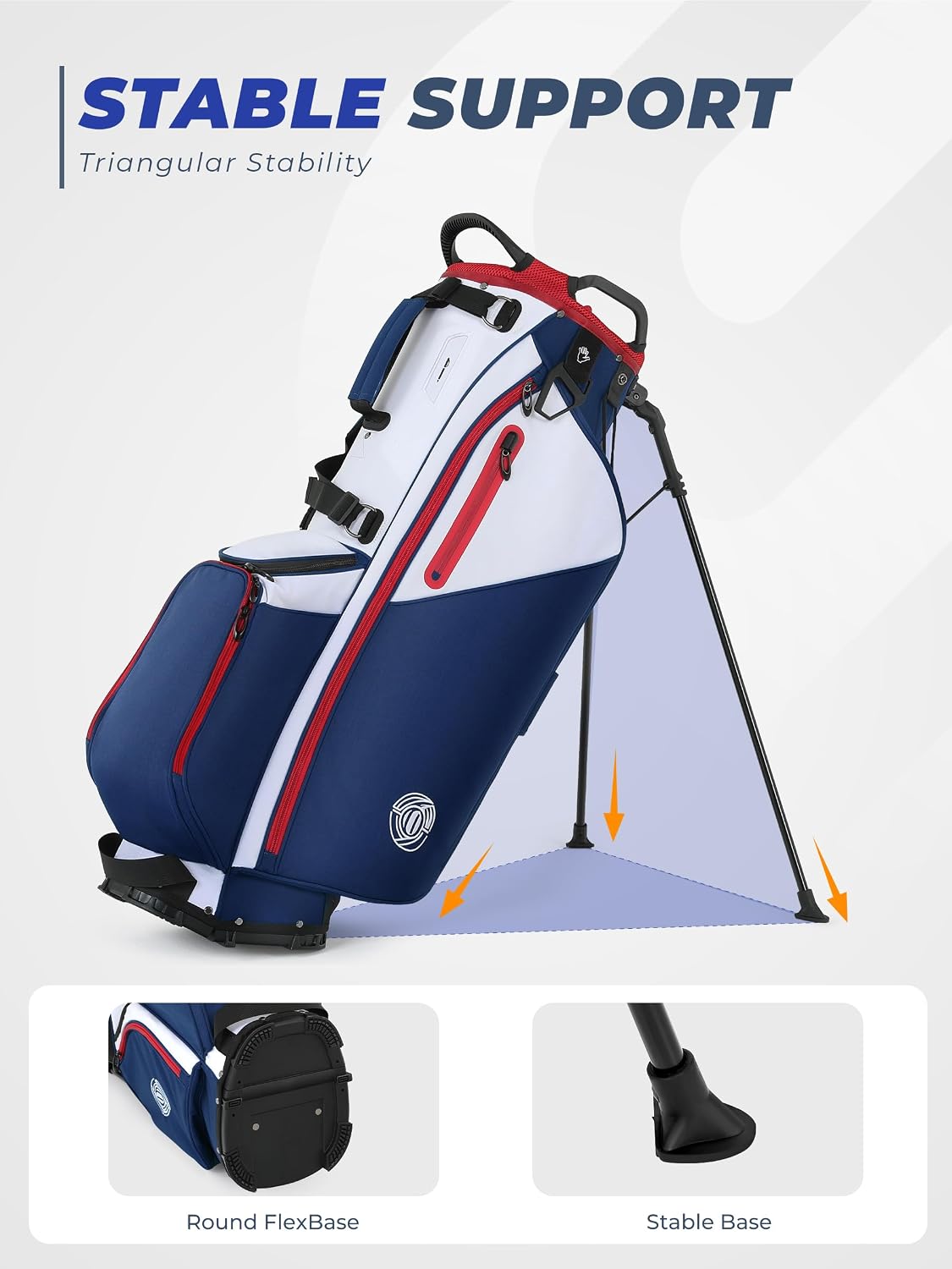 Lightweight 7 Way Golf Stand Bag for Men Women, Upgrade Base