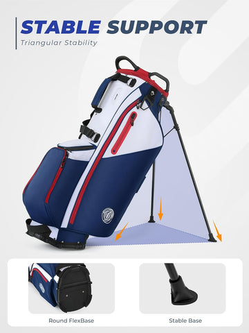 Lightweight 7 Way Golf Stand Bag for Men Women, Upgrade Base