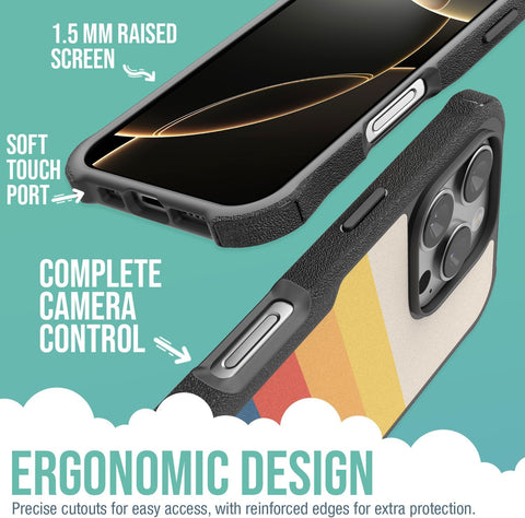 Smartish iPhone 16 Pro Case MagSafe, Gripzilla, Heavy Duty Grip, Stripes