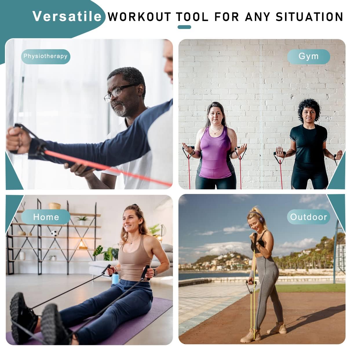 Resistance Bands with Handles, Exercise Bands with Handles, Door Anchor