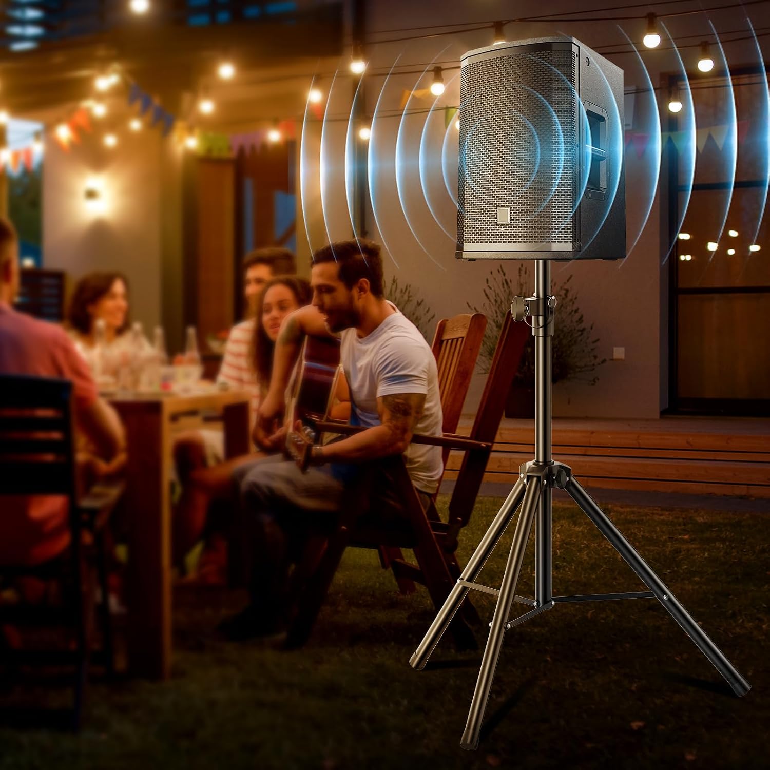 Stage Speaker Stand Tripod, Adjustable Height from 35 to 60 Inch Universal Heavy Duty 35 MM Compatible Insert