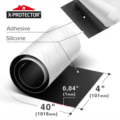 X-Protector Non Slip Pad - 1 Black Roll, 40 x 4 - Premium Silicone Feet