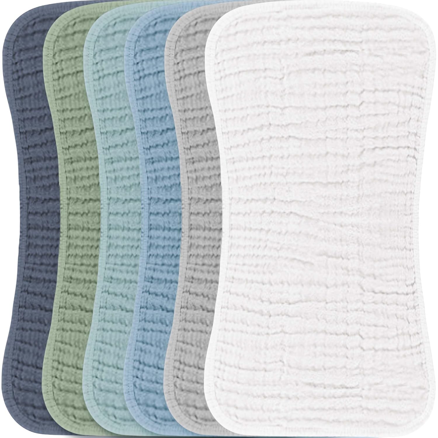 Konssy 6 Pack Large Muslin Baby Burp Cloths and Burp Rags Set for Newborn