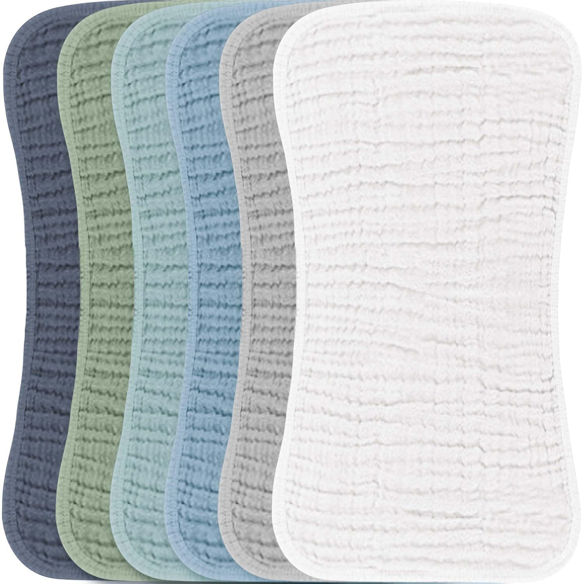 Konssy 6 Pack Large Muslin Baby Burp Cloths and Burp Rags Set for Newborn