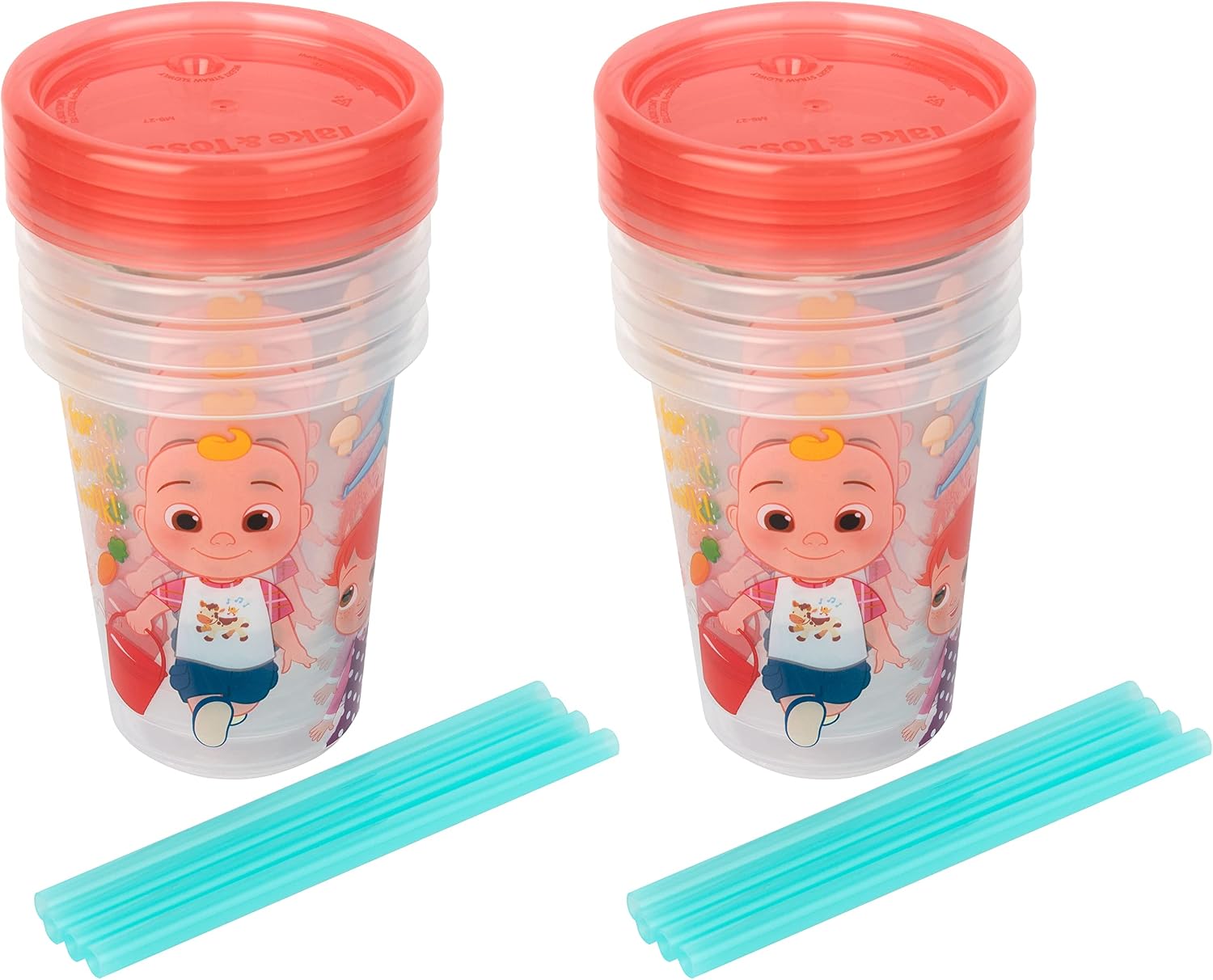 The First Years Take & Toss Straw Cups - Cocomelon - 8 Count