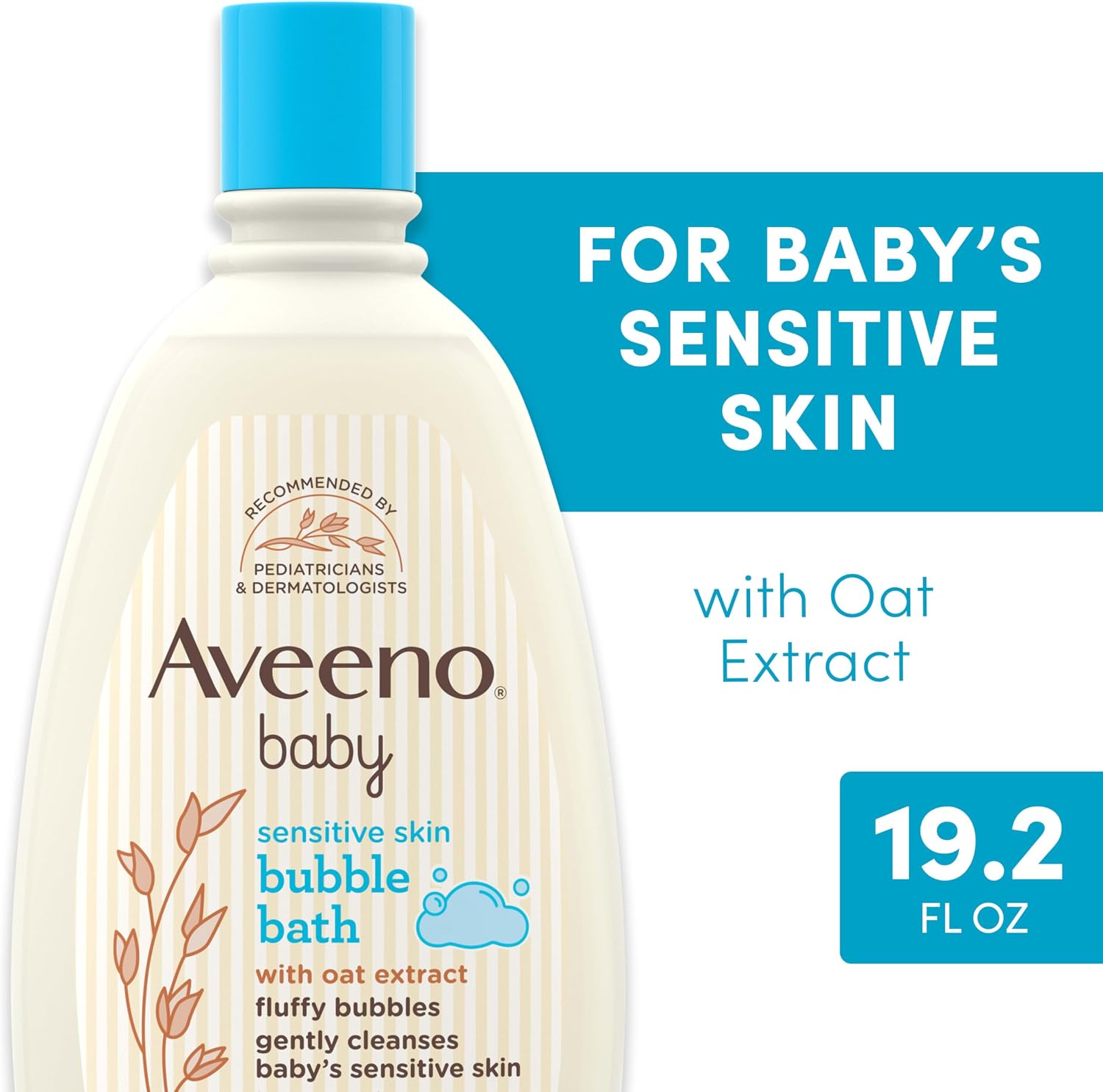 Aveeno Baby Sensitive Skin Bubble Bath with Oat Extract, 19.2 fl oz