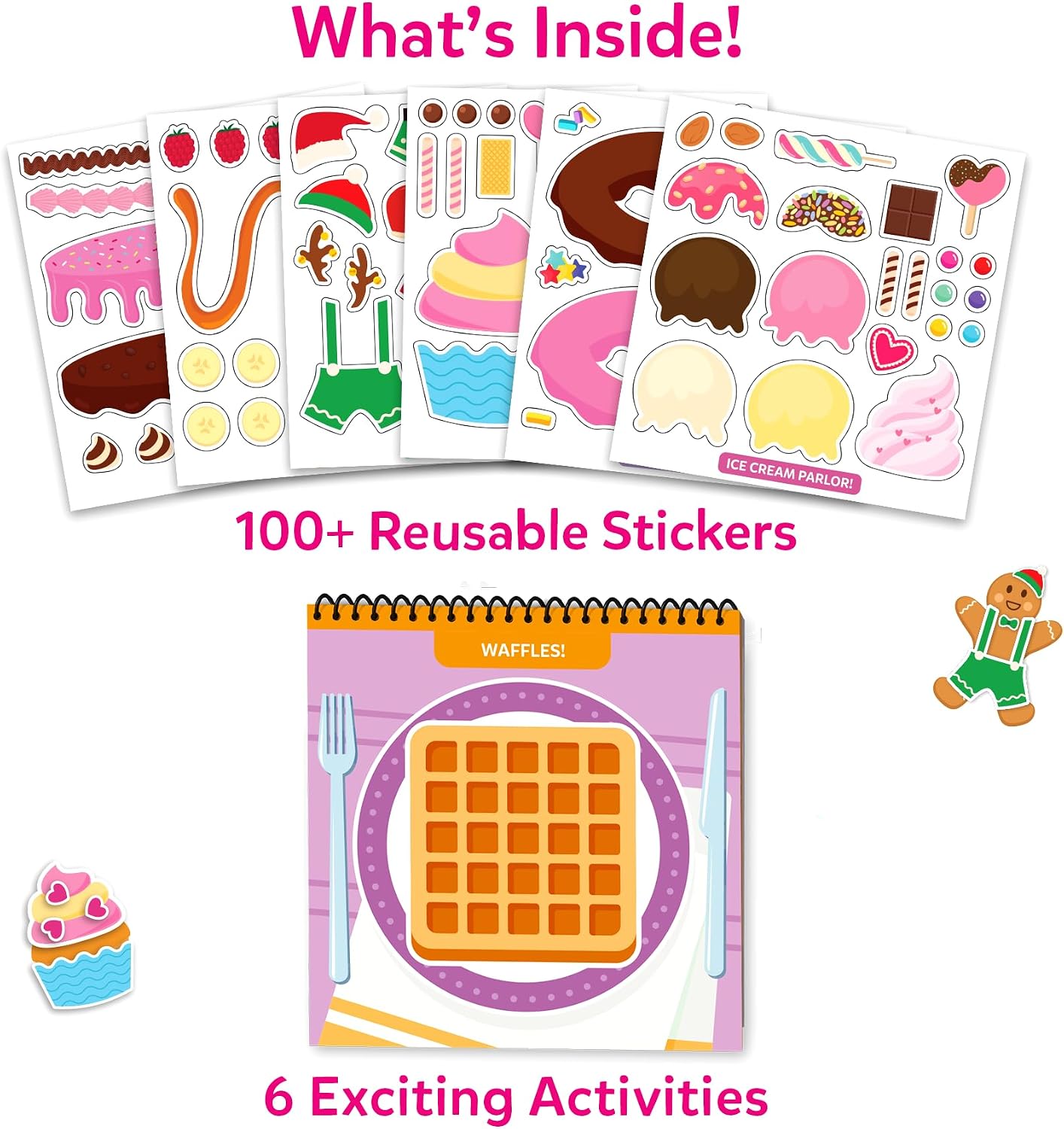 Skillmatics Peelies – Dessert Chef, Reusable Stickers, Gift for Toddlers