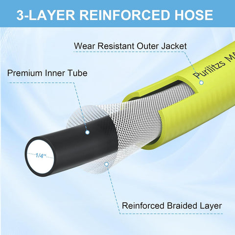 Pressure Washer Hose 100FT with M22 to 3/8'' QC Adapters, 4000PSI