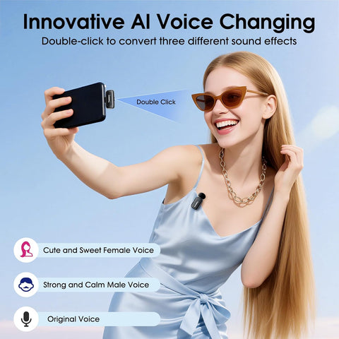 Mini Wireless Microphone for iPhone Android Tablets