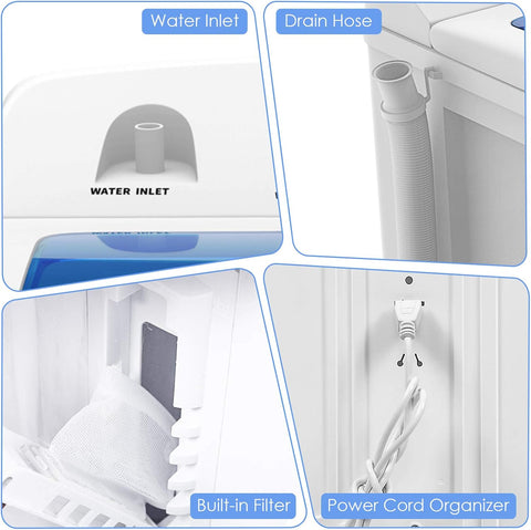 ARLIME Portable Washing Machine, 20lbs Mini Twin Tub Washing Machine