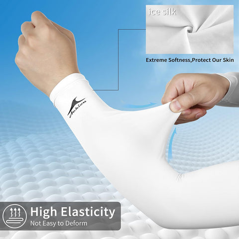 Achiou Volleyball Arm Sleeves for Women, Cooling Ice Silk Sun Sleeves Youth