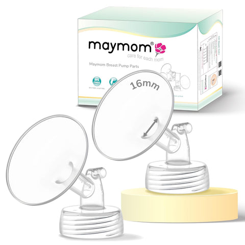 Maymom 16mm Wide Neck Pump Part for Spectra S1/S2 Pumps; Compatible with Motif Luna Pump; Incl Wide Mouth Flange; Not Original Spectra Flange