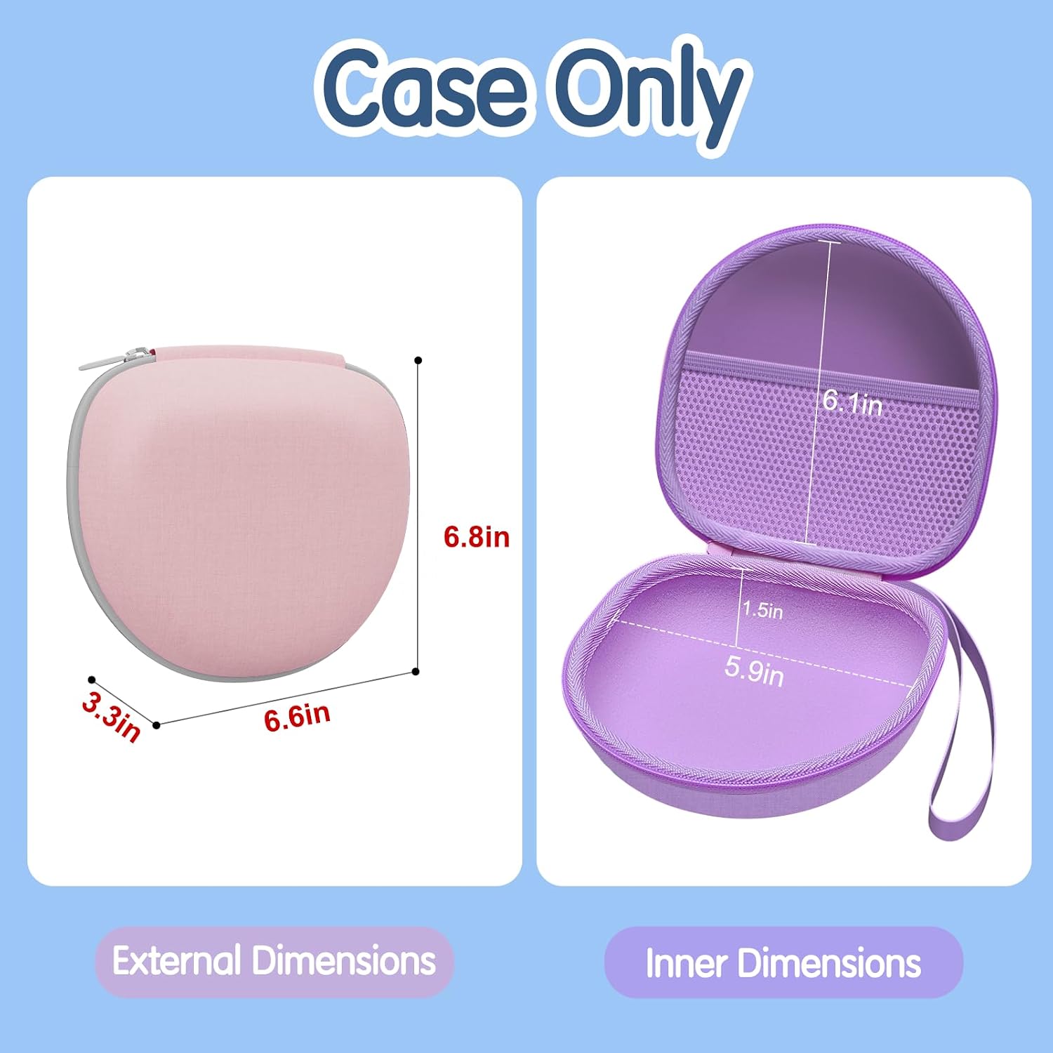 Kids Headphones Case for Folding Headphone, Blue (Case Only)