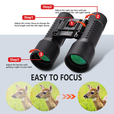 Anourney 12X42 HD Binoculars for Adults, Professional Large View Binoculars with Clear Low Light Vision, Waterproof Binoculars for Bird Watching, Hunting, Travel, Hiking, Sports, Concerts