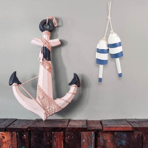 UKCOCO Mediterranean Nautical Wooden Wall Float - Vintage Hanging Ocean Decor for Home, Coastal Beach House, or Bathroom, Rustic Marine Style