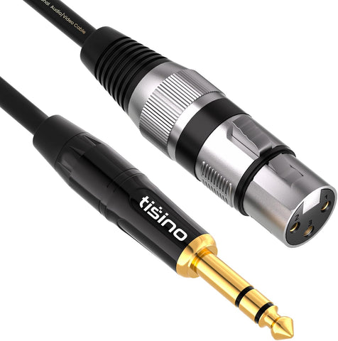tisino XLR Female to 1/4 Inch (6.35mm) TRS Jack Lead Balanced Signal Interconnect Cable XLR to Quarter inch Patch Cable - 6.6 Feet
