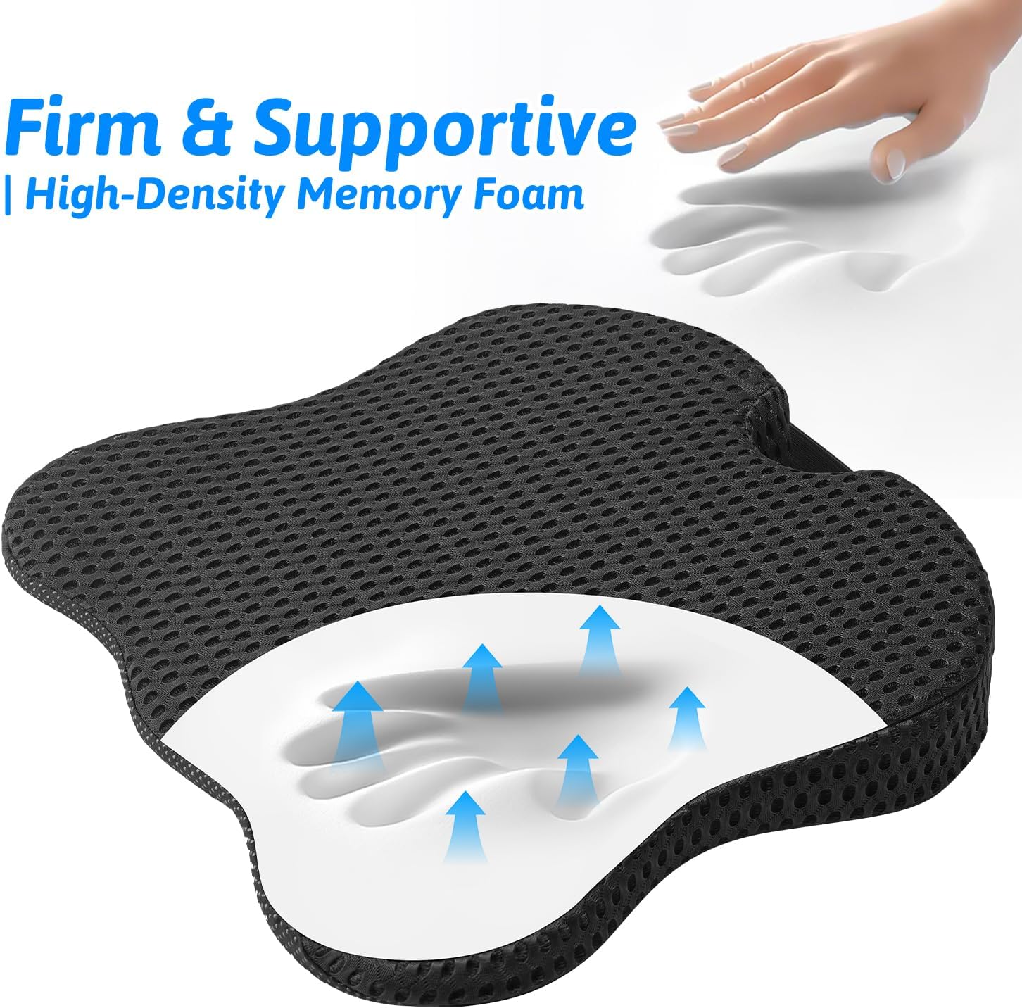 Wedge Car Seat Cushion for Driving for Better Visibility & Sciatica Relief