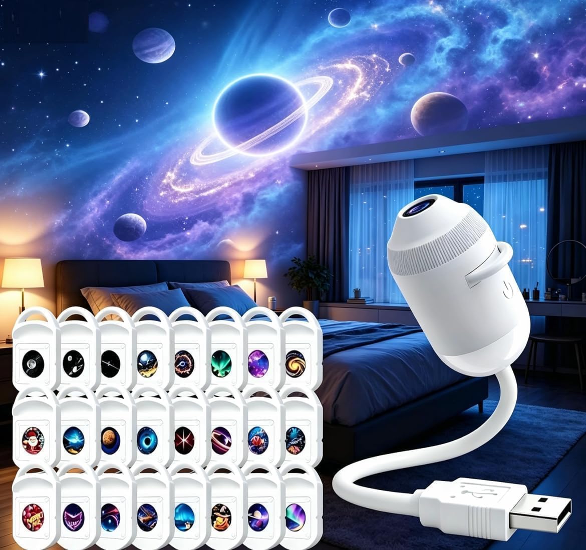 Galaxy Sky Starry Night Light Projector - HD Plug and Play Projector