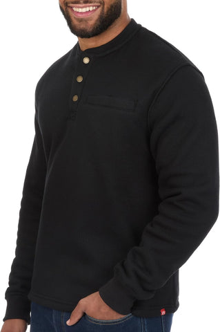 The American Outdoorsman Sherpa Lined Waffle Henley for Men - Thermal Long Sleeve Shirt Bonded Sherpa Lining For Outdoors