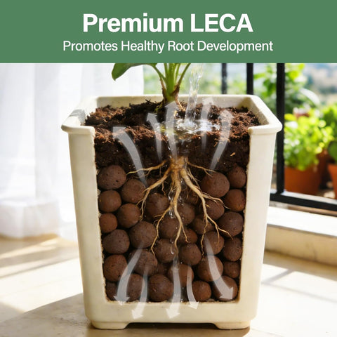 Halatool 2LB Leca Clay Pebbles for Plants, 4-16mm Hydro Balls for Drainage