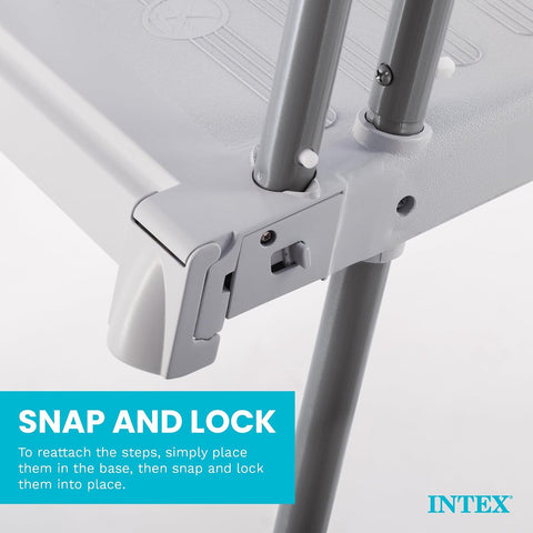 Intex 28077E Heavy Duty Deluxe Pool Ladder with Removable Steps for 52 Inch Depth Above Ground Pools