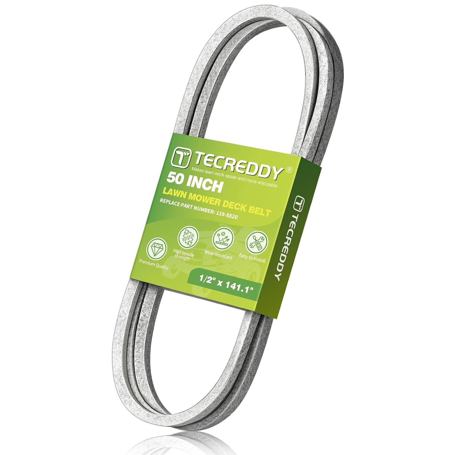 119-8820 Deck Belt for Toro 50 Inch TimeCutter SS5000 MX5000 5000 MX5060 75750 75755 Exmark Quest Zero Turn Lawn Mower 119-8820-SL SS5060 74630 74632 75751 - Aramid Cord, 1/2" x 141.1"
