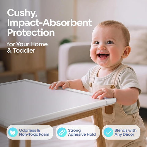 Komfortology Baby Proofing Edge Guard 18ft, 8 Corners, White