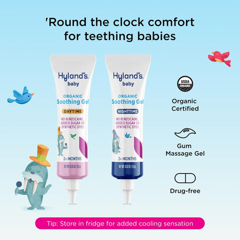 Hyland's Baby Soothing Gel for Teething Babies, Organic, Day/Night 2-Pack