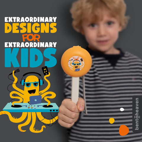 Bentoheaven Kids Utensils Set with Case, Reusable Fork & Spoon, Octopus