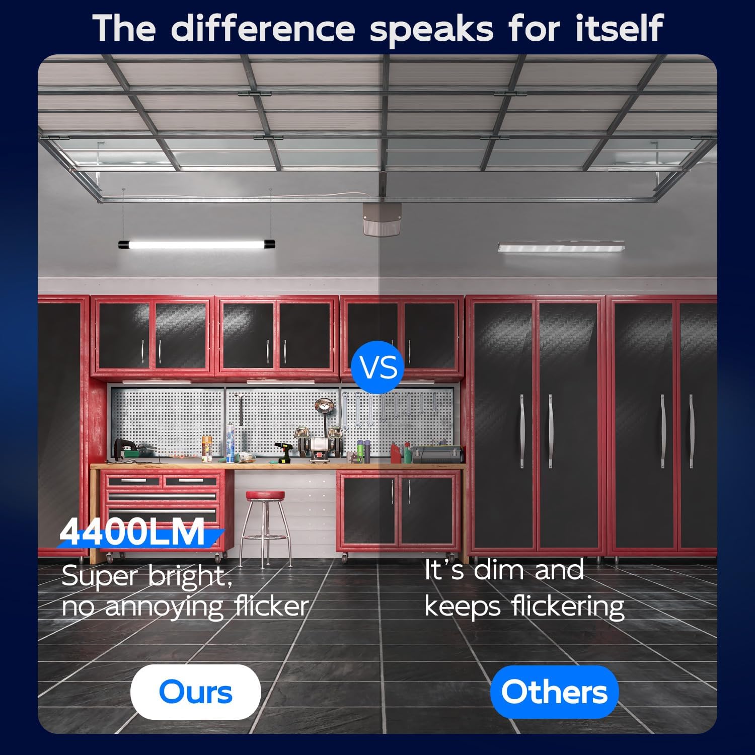 hykolity 4FT Linkable LED Utility Light Fixture,4400LM,5000K Daylight
