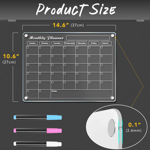 DIYMAG Magnetic Calendar, Fridge Magnets for Whiteboard Monthly Dry Erase