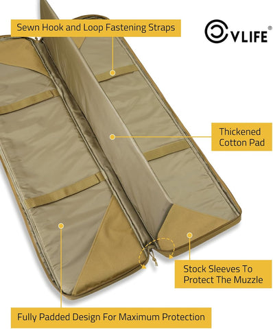 CVLIFE 36"42"46" Soft Rifle Case Double Rifle Bag Long Gun Bag Backpack