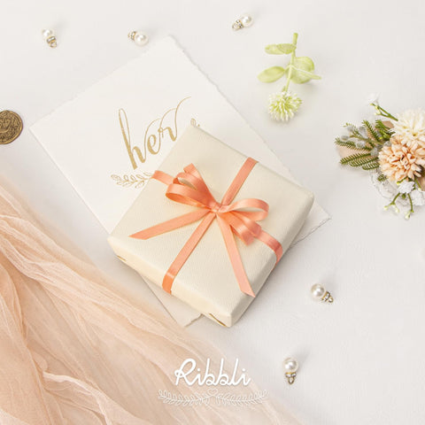 Ribbli Peach Satin Ribbon,Double Faced Satin 1/4 inch x Continuous 50 Yards,Peach Ribbon Use for Bows Bouquet,Gift Wrapping,Wedding Decoration,Floral Arrangement