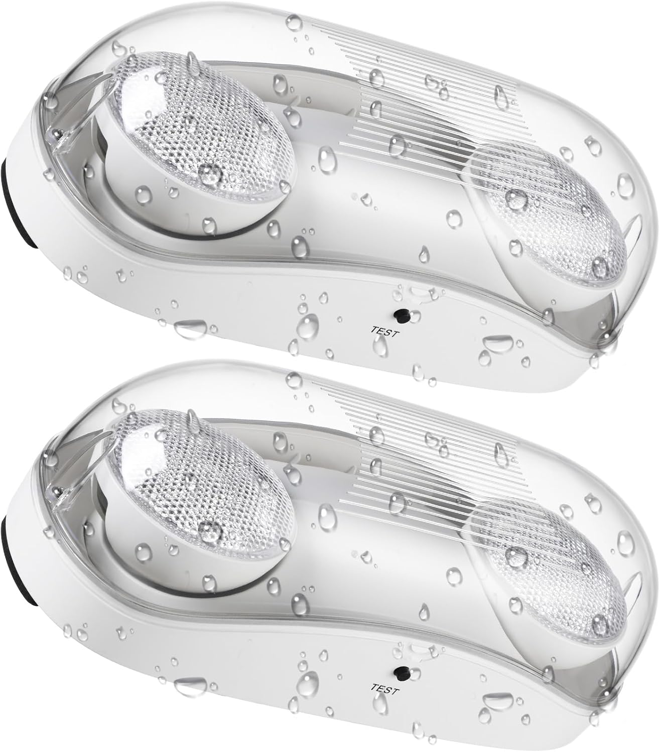 LEONLITE 2-Pack Wet Location LED Emergency Lights IP65 Waterproof White