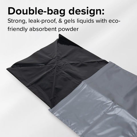 Camco Toilet Waste Bags - Features a Biodegradable Powder & Leak Proof Double Bag Design - Great for Camping, RVing, Hiking, or Boating - 10-Pack (41548)