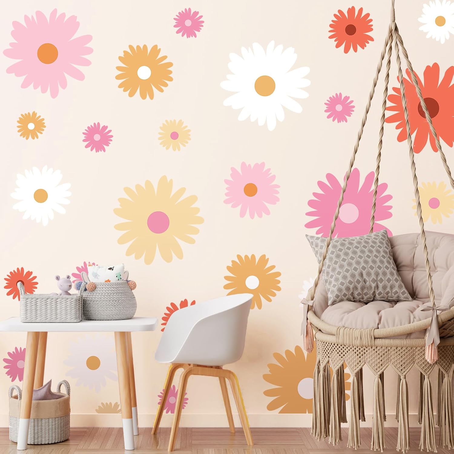 TaoBary 12 Sheet Large Daisy Wall Stickers Decal Flower Wall Sticker